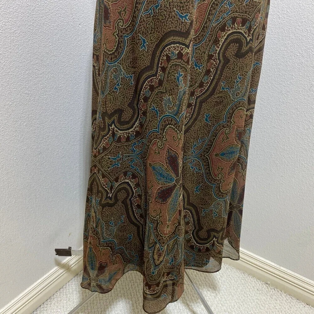 Lauren Ralph Lauren 100% Silk Vintage Paisley Print Skirt Size 22W - Picture 3 of 7
